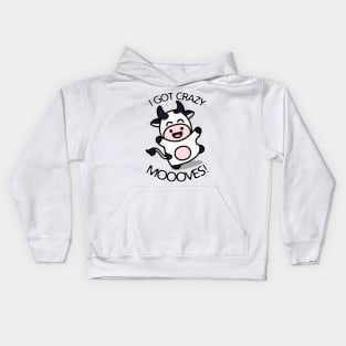 Crazy MOOVES Cow Pun Kids Hoodie